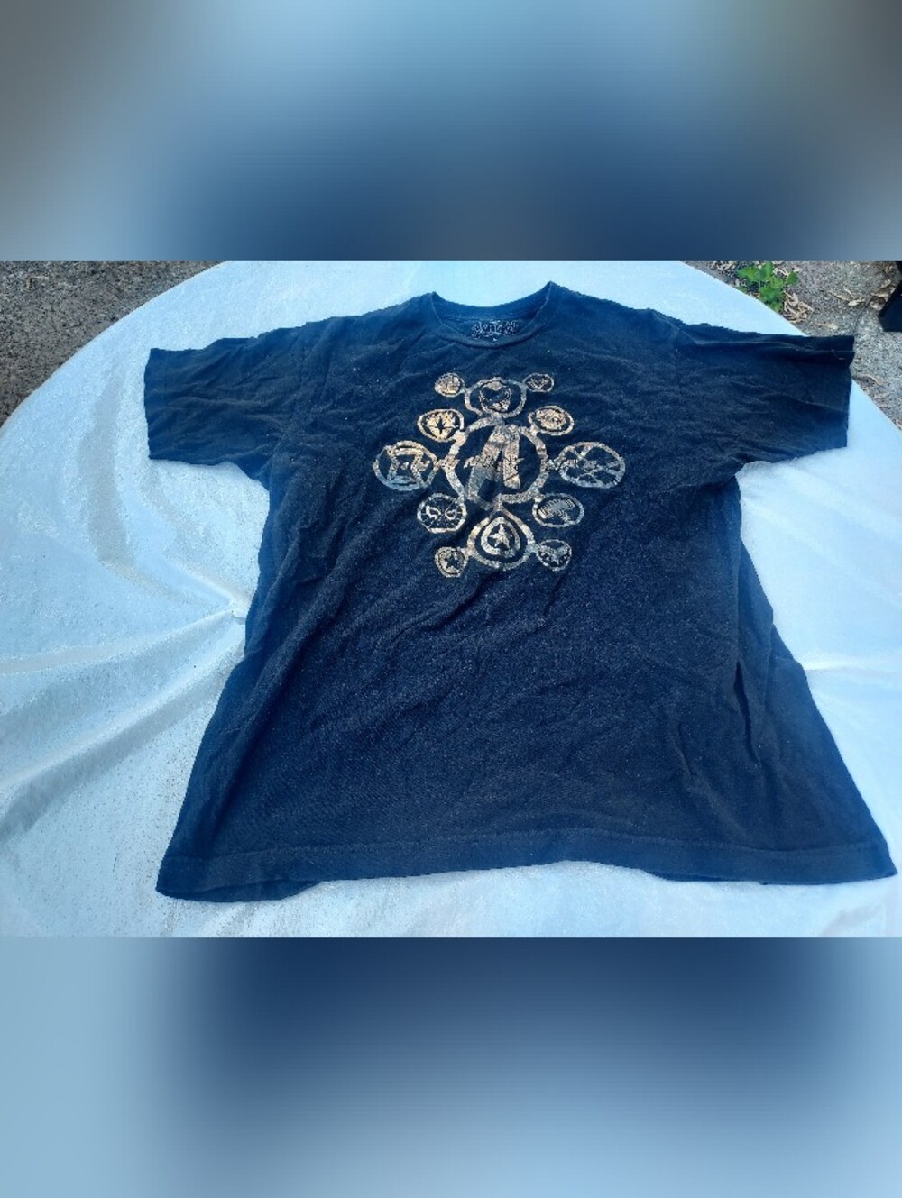 Marvel Black Short Sleeve Tee with Gold Metallic Emblem